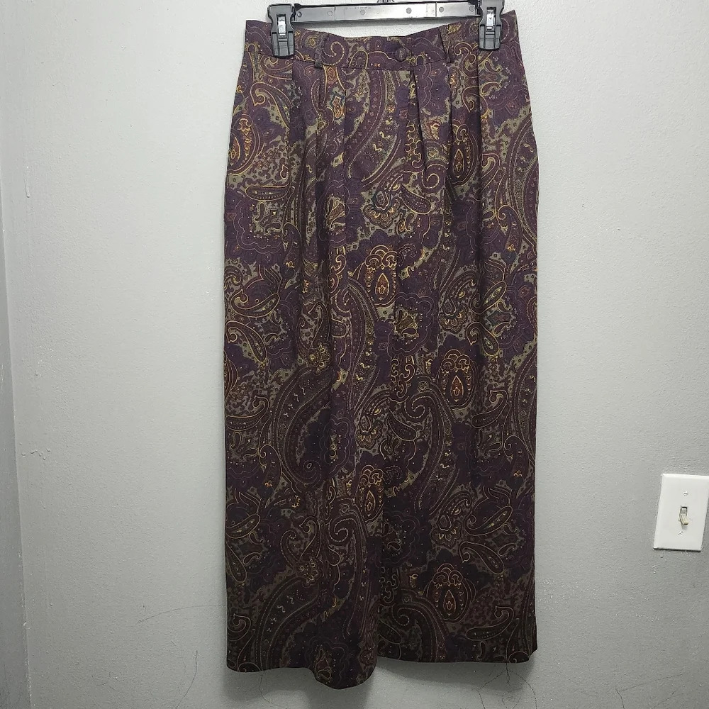 Freed berg women's vintage maxi skirt size 10  floral paisley prints 100…